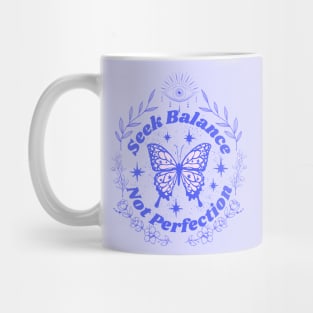 Seek Balance Not Perfection Retro Boho Butterfly Mug